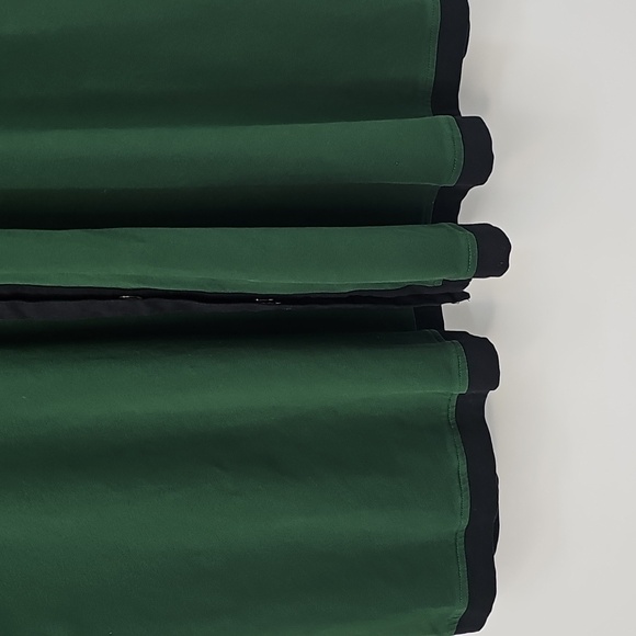 eShakti Forest Green wBlack Trim Cottagecore 50s Retro Fit&Flare Midi Dress - Picture 10 of 16